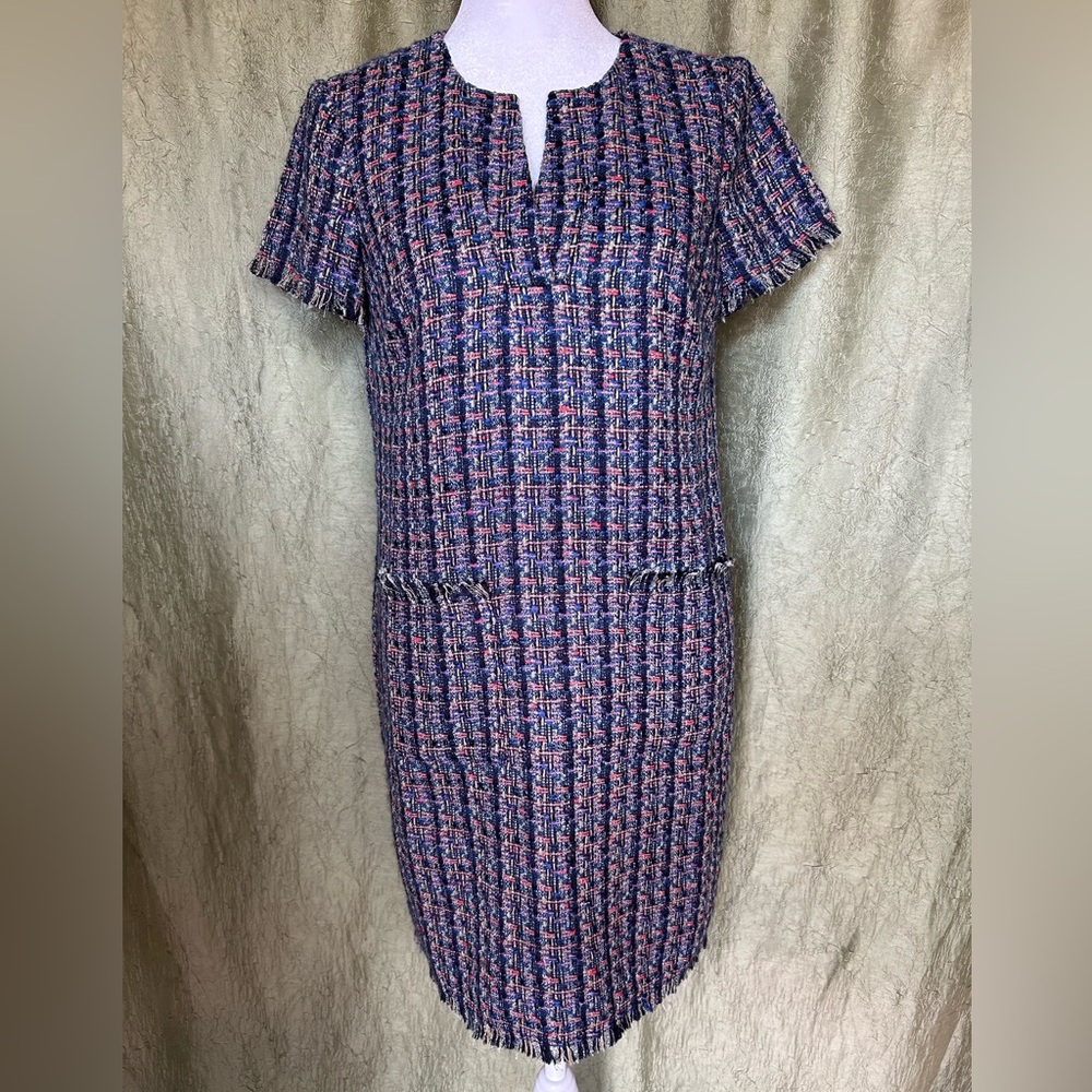 Ann Taylor Multicolor Tweed Midi Dress
